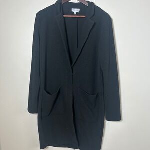 Harlyn Black Textured Open Front Blazer Style Cardigan Jacket Women's Size S